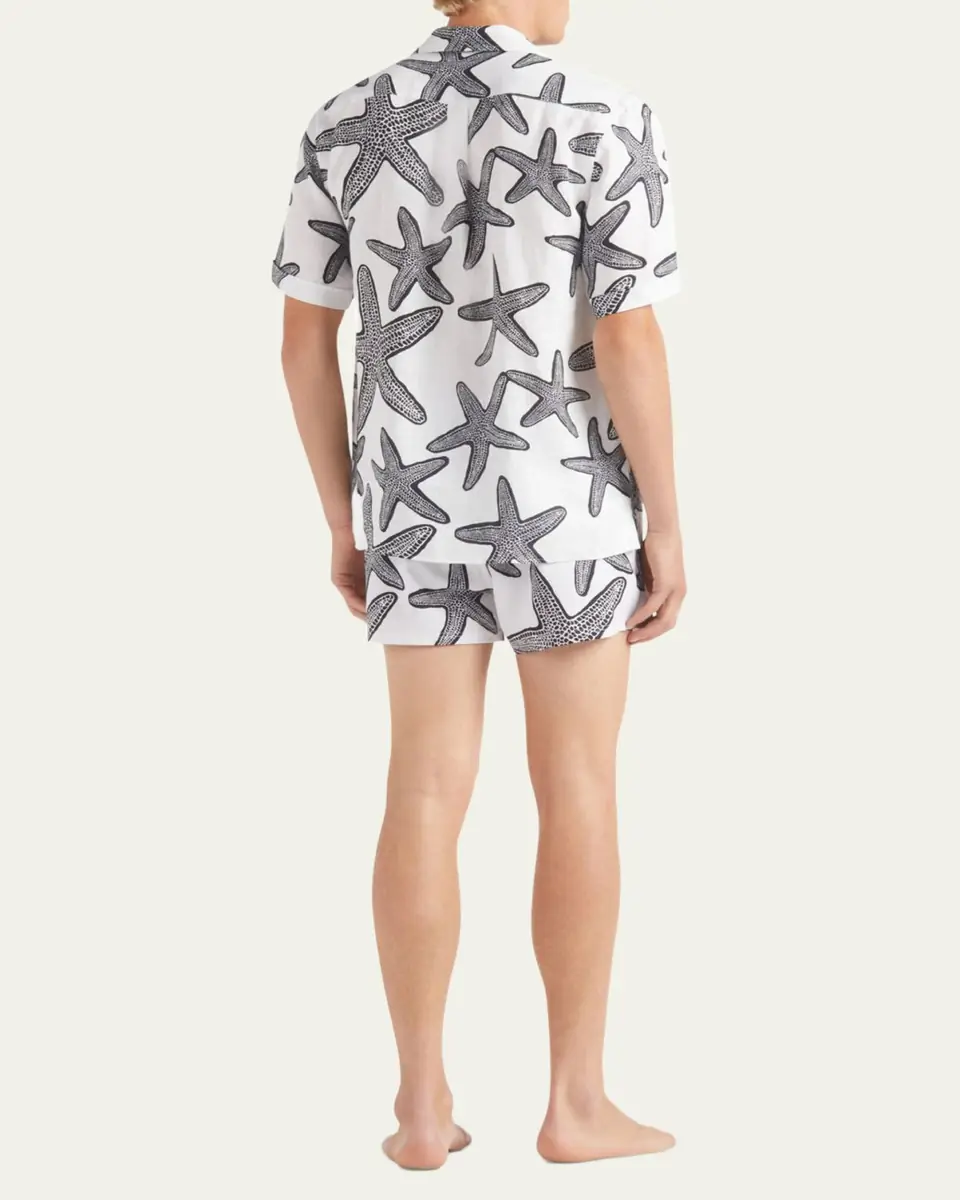 Vilebrequin Men's Starfish-Print Camp Shirt | Thumbnail 3 Vilebrequin Men's Starfish-Print Camp Shirt | Thumbnail 3