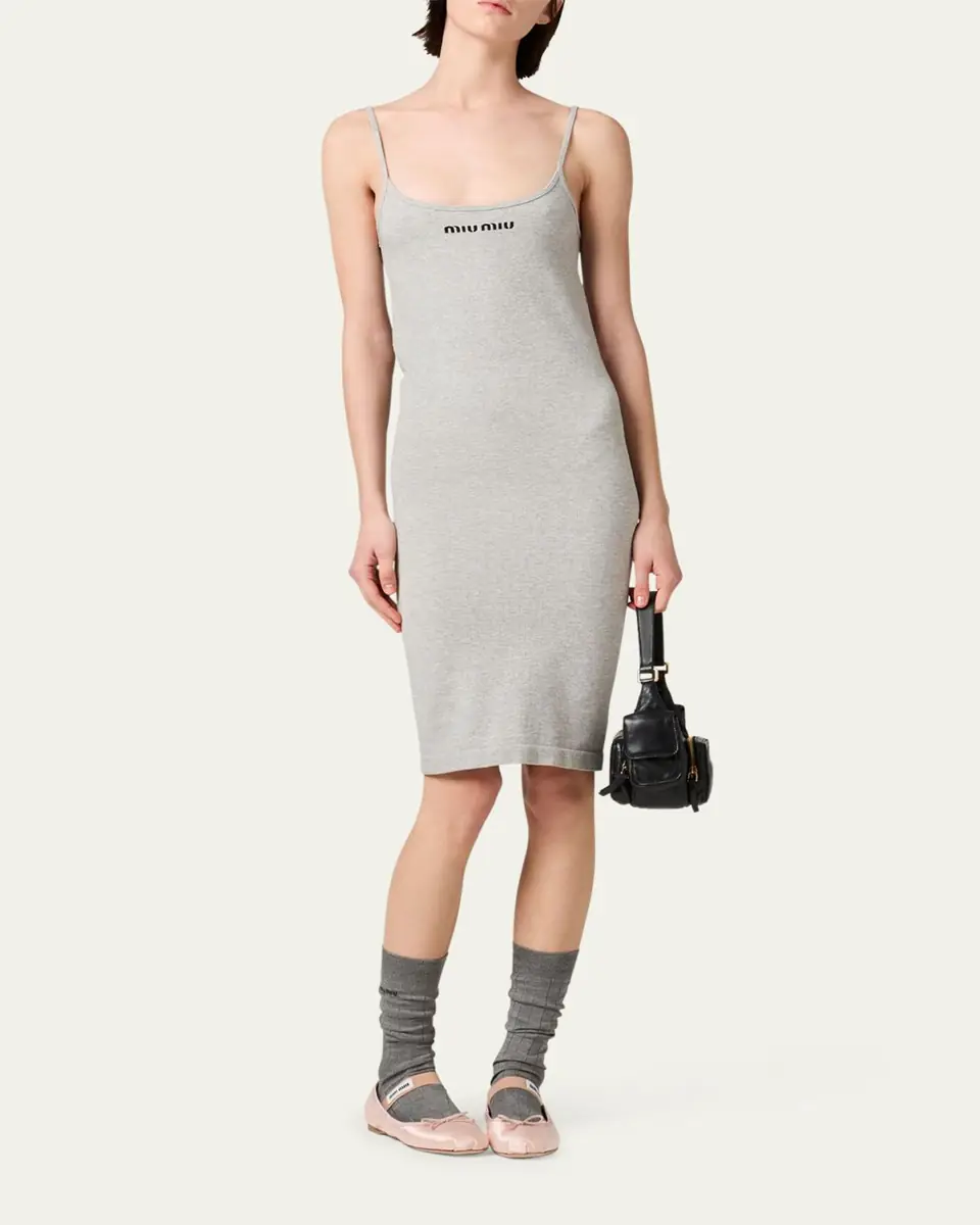 Miu Miu Knee-Length Rib Tank Dress | Thumbnail 3