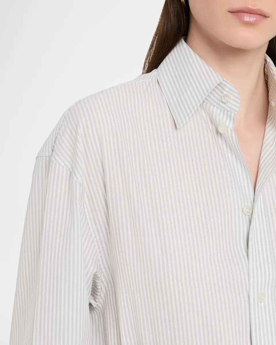 Saint Laurent Long-Sleeve Collared Button-Down Blouse | Thumbnail 4