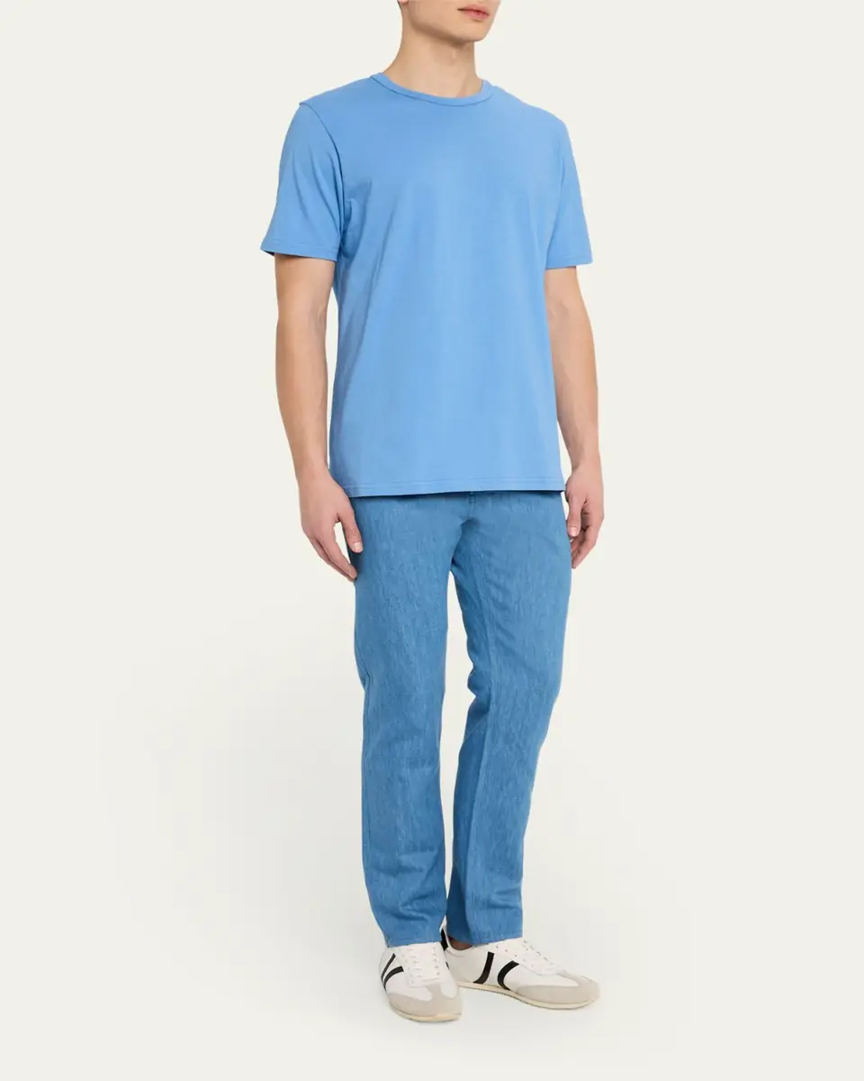 Gabriela Hearst Men's Bandeira Fine Cotton Jersey Crewneck T-Shirt | Thumbnail 4