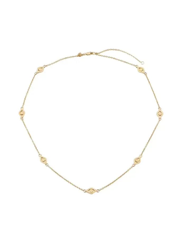14K Yellow Gold Medium Evil Eye Chain Necklace 14K Yellow Gold Medium Evil Eye Chain Necklace