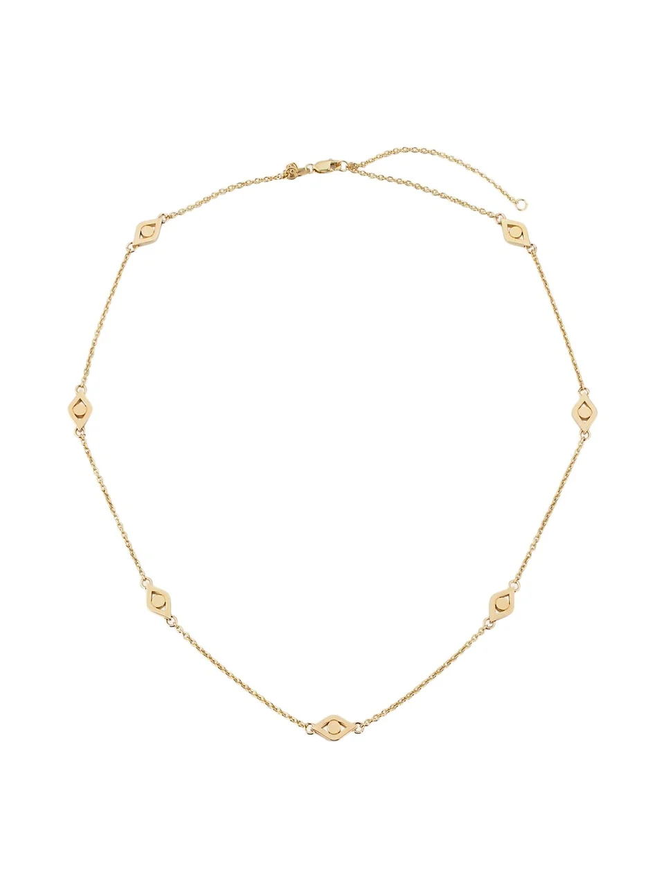 14K Yellow Gold Medium Evil Eye Chain Necklace