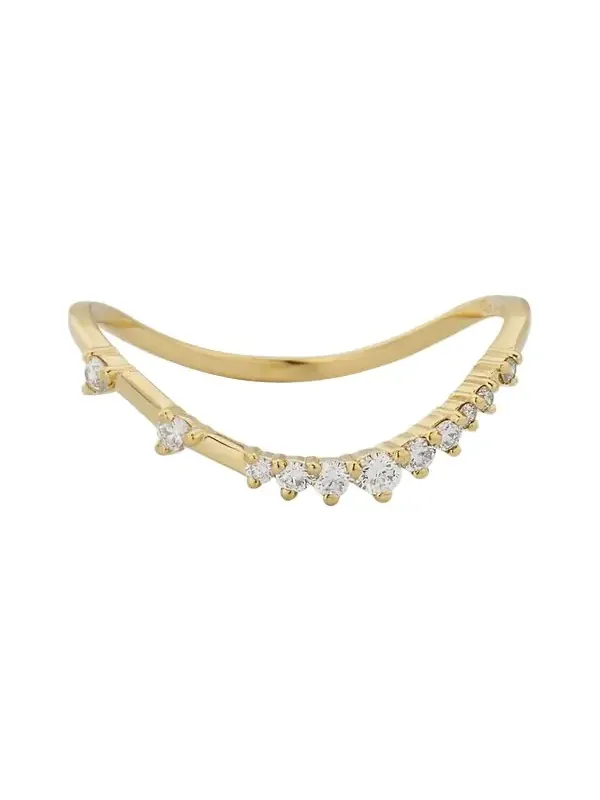 14K Gold Curved Solo Diamond Constellation Ring 14K Gold Curved Solo Diamond Constellation Ring