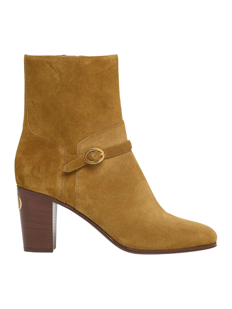 Valentino Garavani Pattie Suede Buckle Ankle Boots