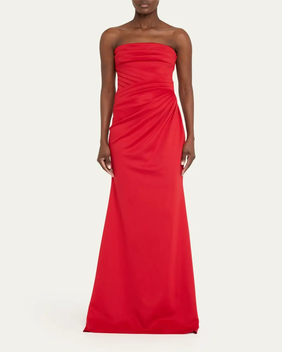 BADGLEY MISCHKA Strapless Pleated A-Line Gown | Thumbnail 2 BADGLEY MISCHKA Strapless Pleated A-Line Gown | Thumbnail 2