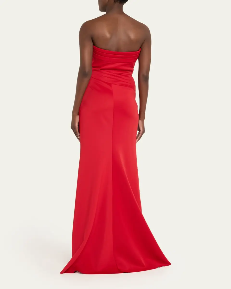 BADGLEY MISCHKA Strapless Pleated A-Line Gown | Thumbnail 3 BADGLEY MISCHKA Strapless Pleated A-Line Gown | Thumbnail 3