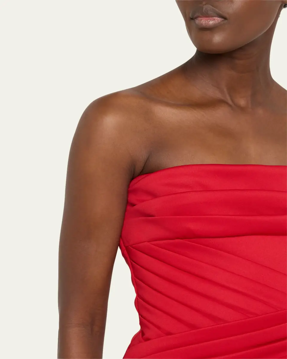 BADGLEY MISCHKA Strapless Pleated A-Line Gown | Thumbnail 5 BADGLEY MISCHKA Strapless Pleated A-Line Gown | Thumbnail 5