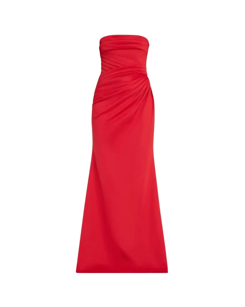 Strapless Pleated A-Line Gown Strapless Pleated A-Line Gown