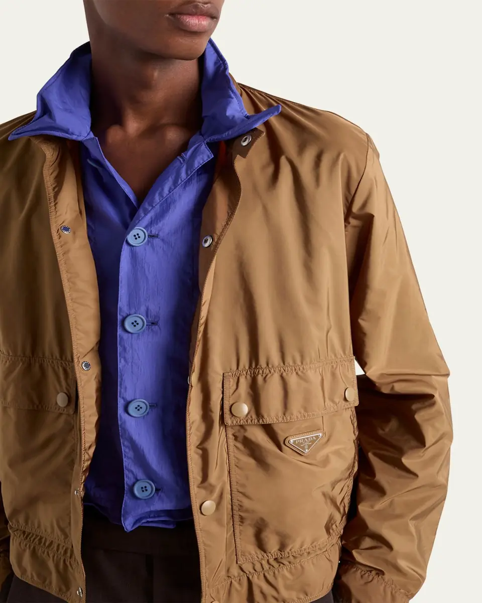 Prada Men's Re-Nylon Snap-Front Jacket | Thumbnail 3