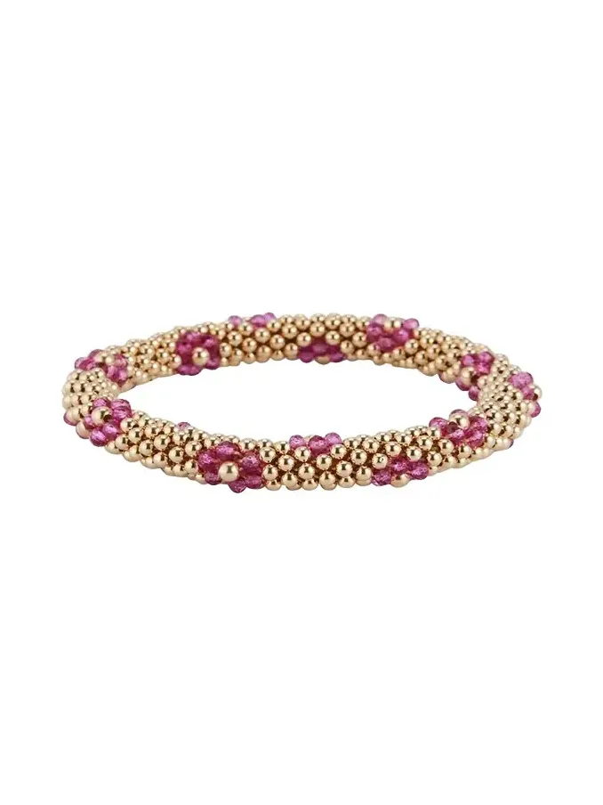 Daisy Zircon Bracelet, Pink