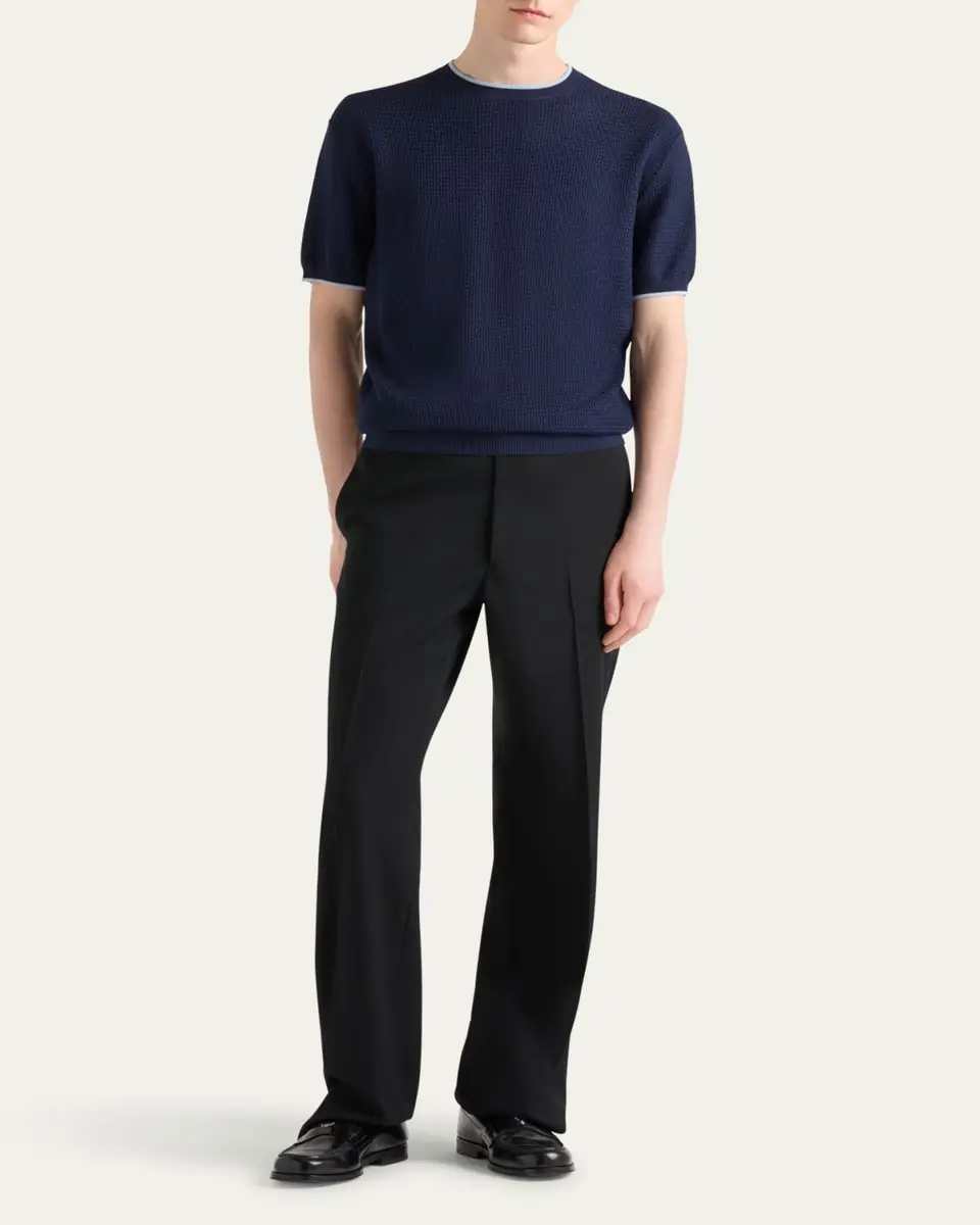 Prada Men's Silk-Cotton Mesh Sweater | Thumbnail 2