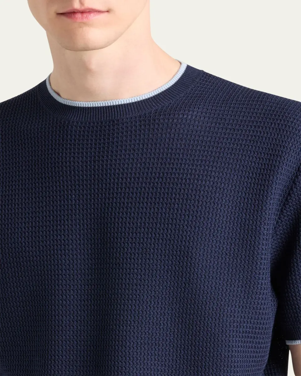 Prada Men's Silk-Cotton Mesh Sweater | Thumbnail 3