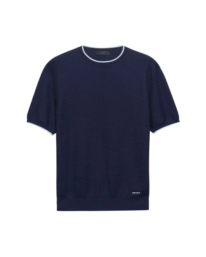 Prada Men's Silk-Cotton Mesh Sweater