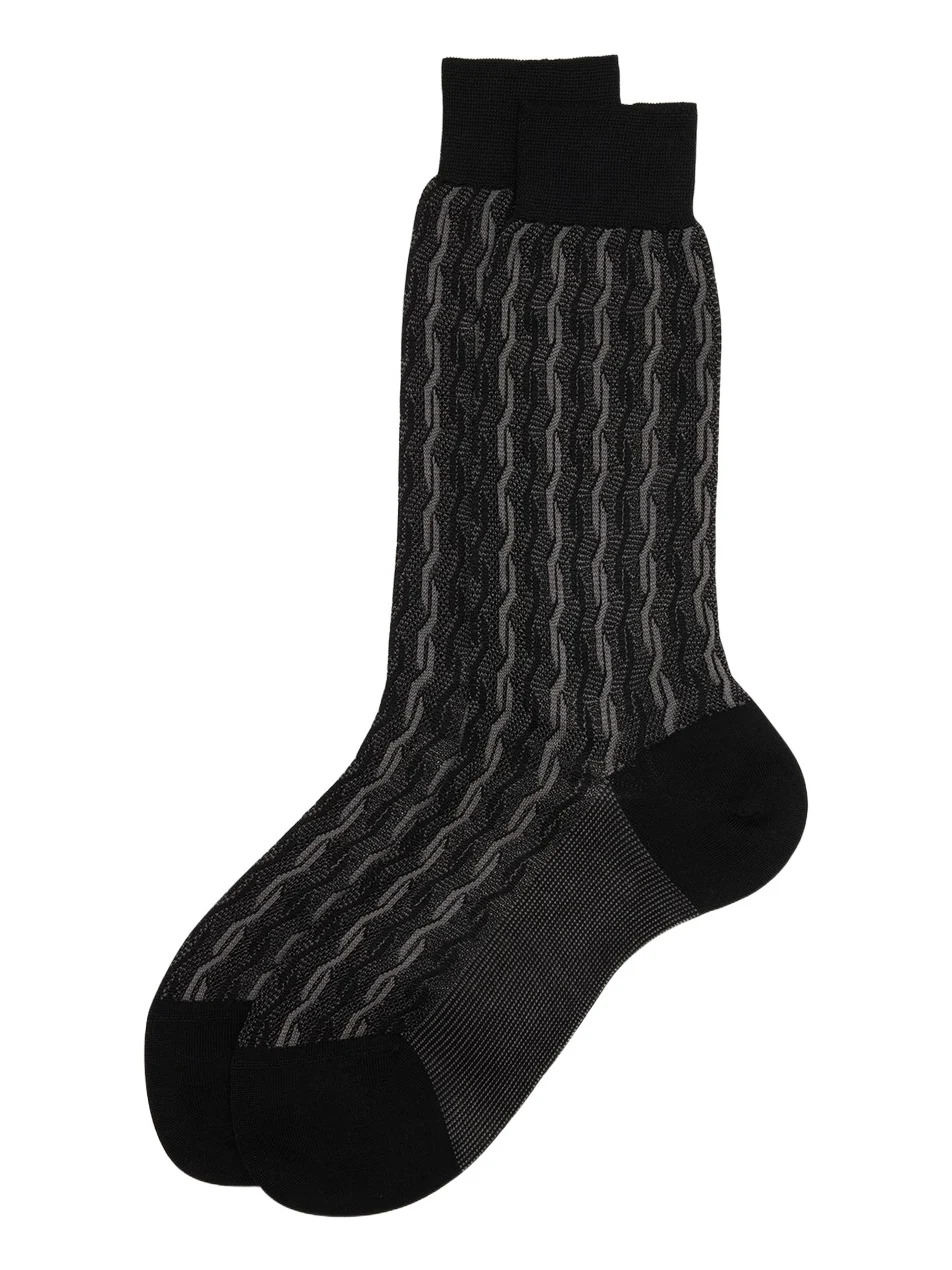 Men's Cotton Cable Weave Crew Socks