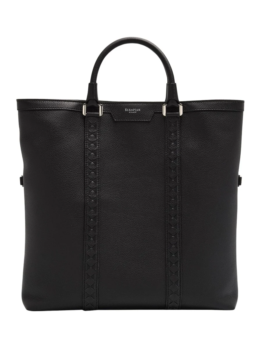 Serapian Men's Cachemire Leather Foldable Tote Bag
