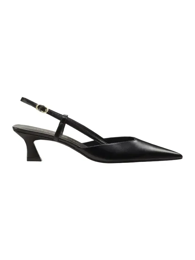 Vinnie Leather Kitten Slingback Pumps Vinnie Leather Kitten Slingback Pumps