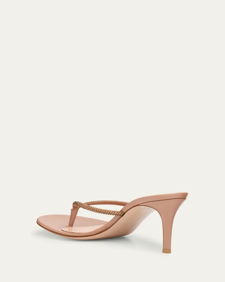 Gianvito Rossi India Strass Leather Thong Stiletto Sandals | Thumbnail 2