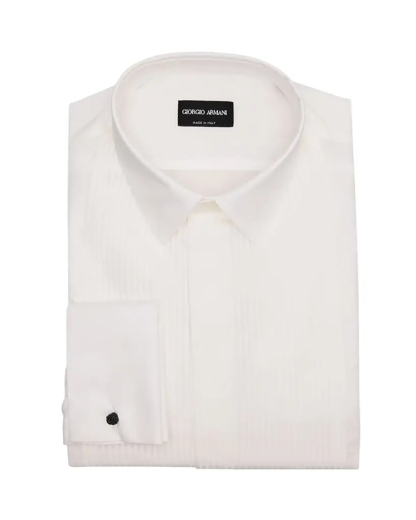 Giorgio Armani Men's Pleated Bib Tuxedo Shirt | Image 1 Giorgio Armani Men's Pleated Bib Tuxedo Shirt | Image 1