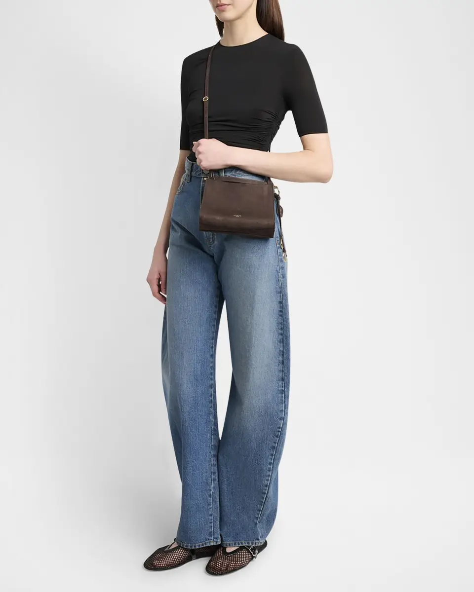 ALAÏA Le Click Small Shoulder Bag in Nubuck Leather | Thumbnail 4