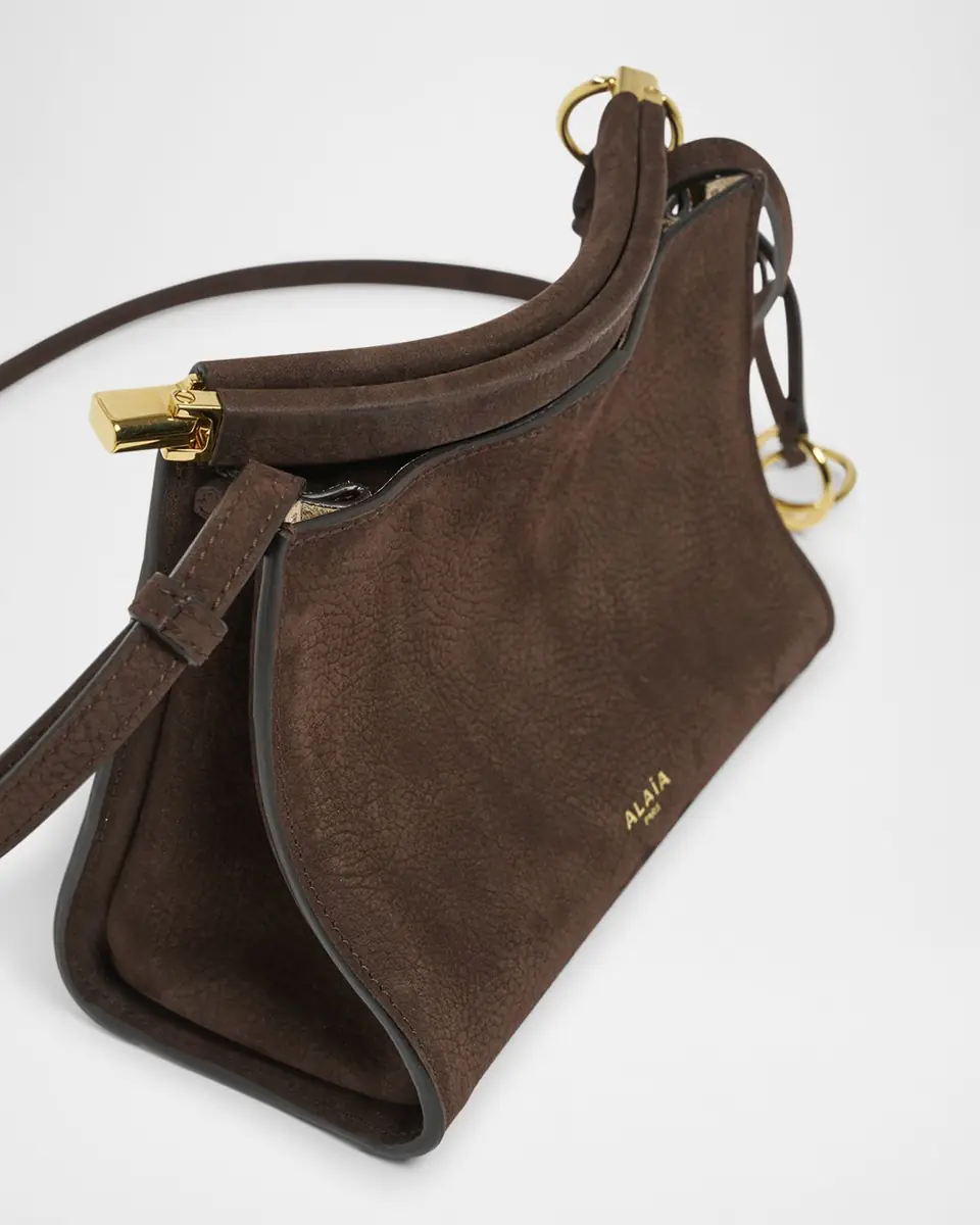 ALAÏA Le Click Small Shoulder Bag in Nubuck Leather | Thumbnail 5
