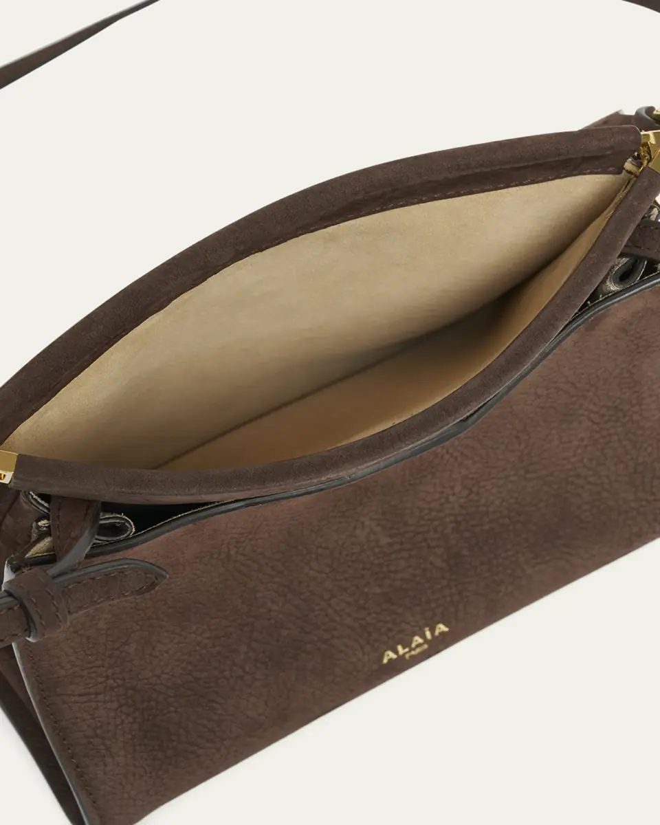 ALAÏA Le Click Small Shoulder Bag in Nubuck Leather | Thumbnail 9