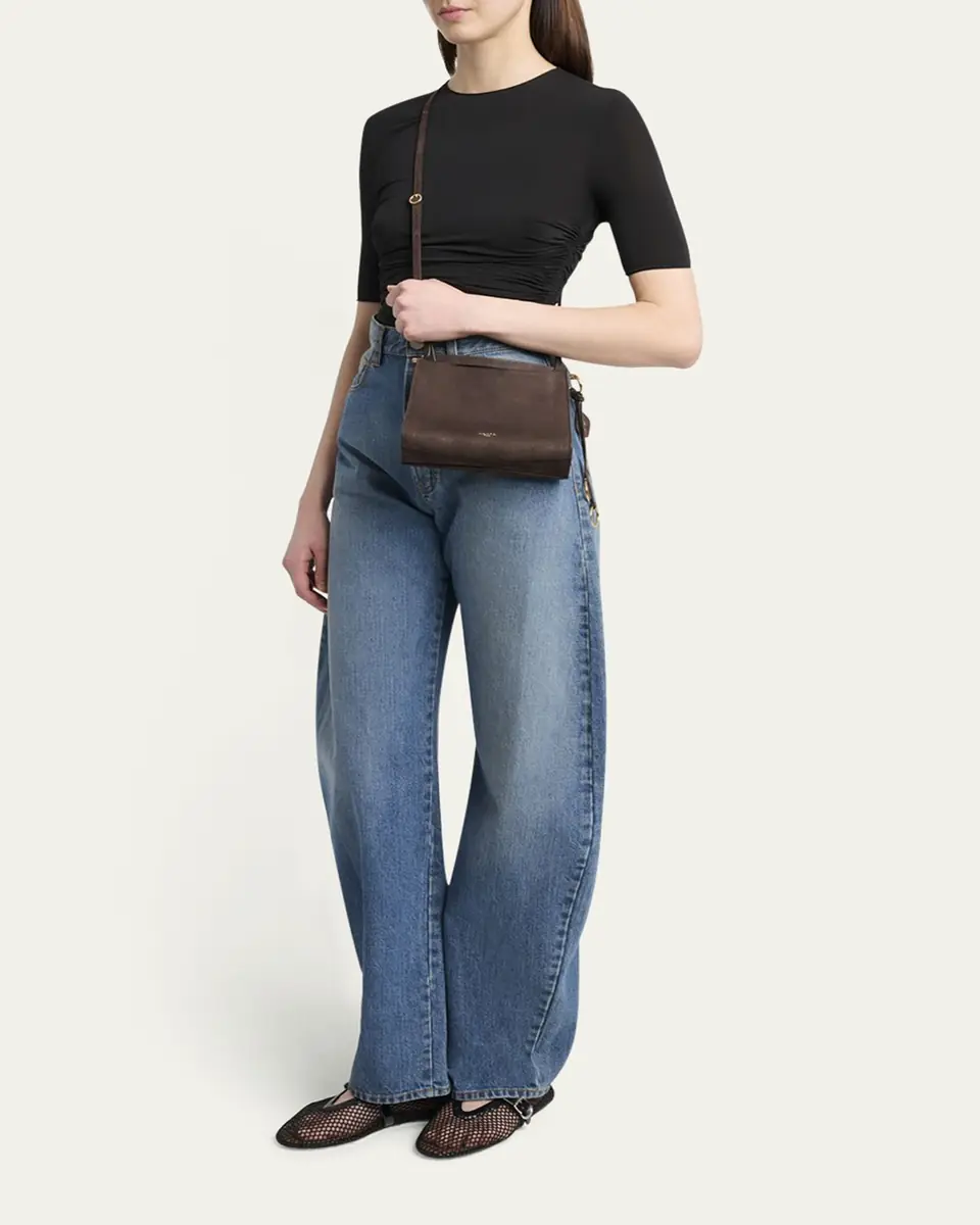 ALAÏA Le Click Small Shoulder Bag in Nubuck Leather | Thumbnail 10