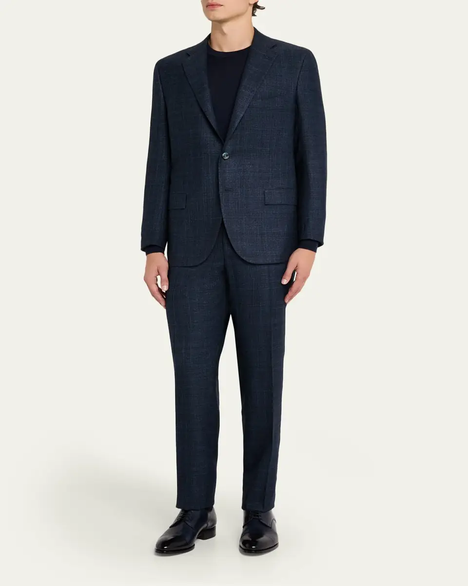 Kiton Men's Cashmere, Wool and Silk Plaid Two-Piece Suit | Thumbnail 2 Kiton Men's Cashmere, Wool and Silk Plaid Two-Piece Suit | Thumbnail 2