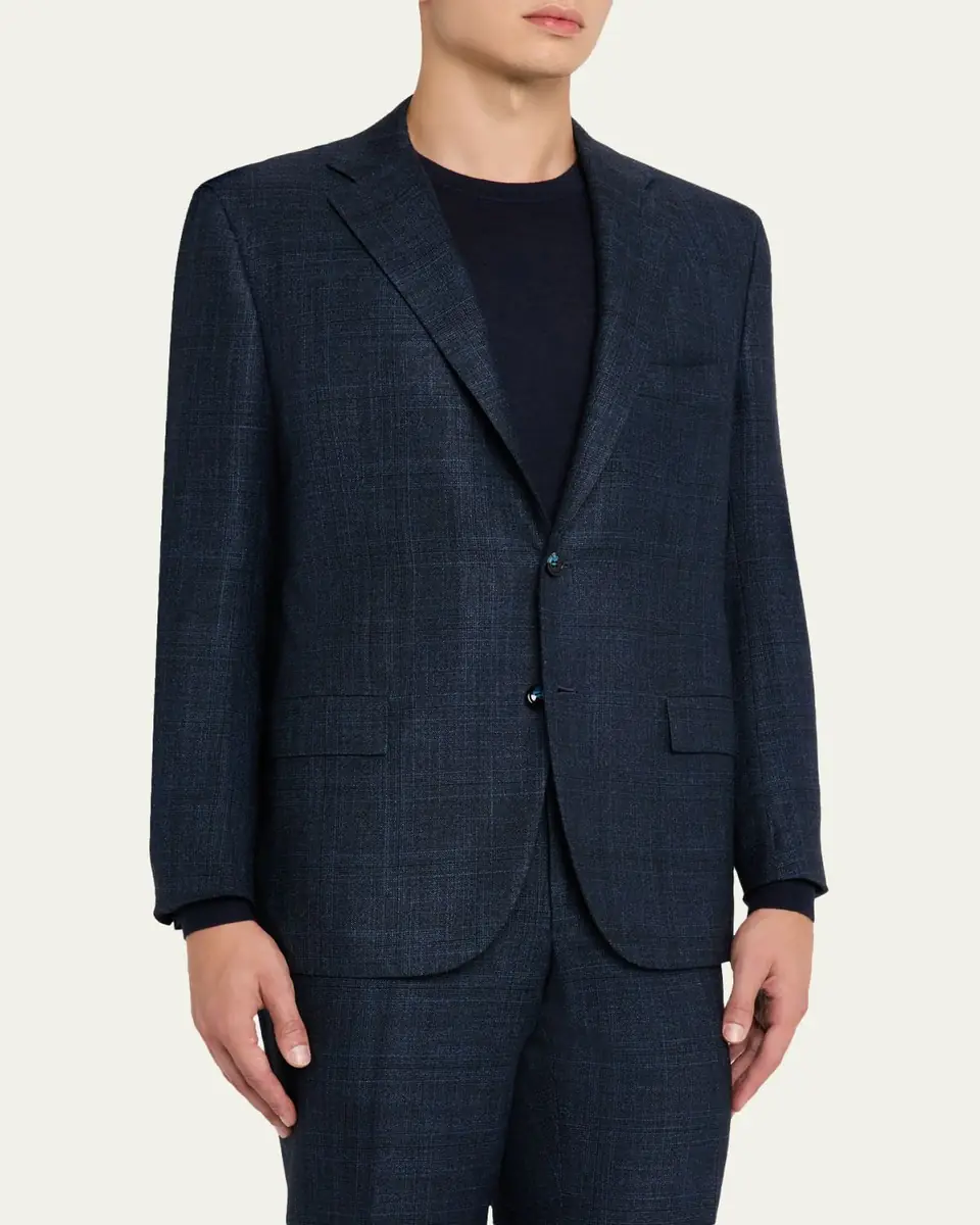 Kiton Men's Cashmere, Wool and Silk Plaid Two-Piece Suit | Thumbnail 4 Kiton Men's Cashmere, Wool and Silk Plaid Two-Piece Suit | Thumbnail 4