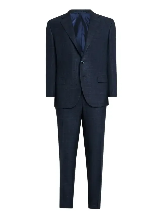 Men's Cashmere, Wool and Silk Plaid Two-Piece Suit Men's Cashmere, Wool and Silk Plaid Two-Piece Suit