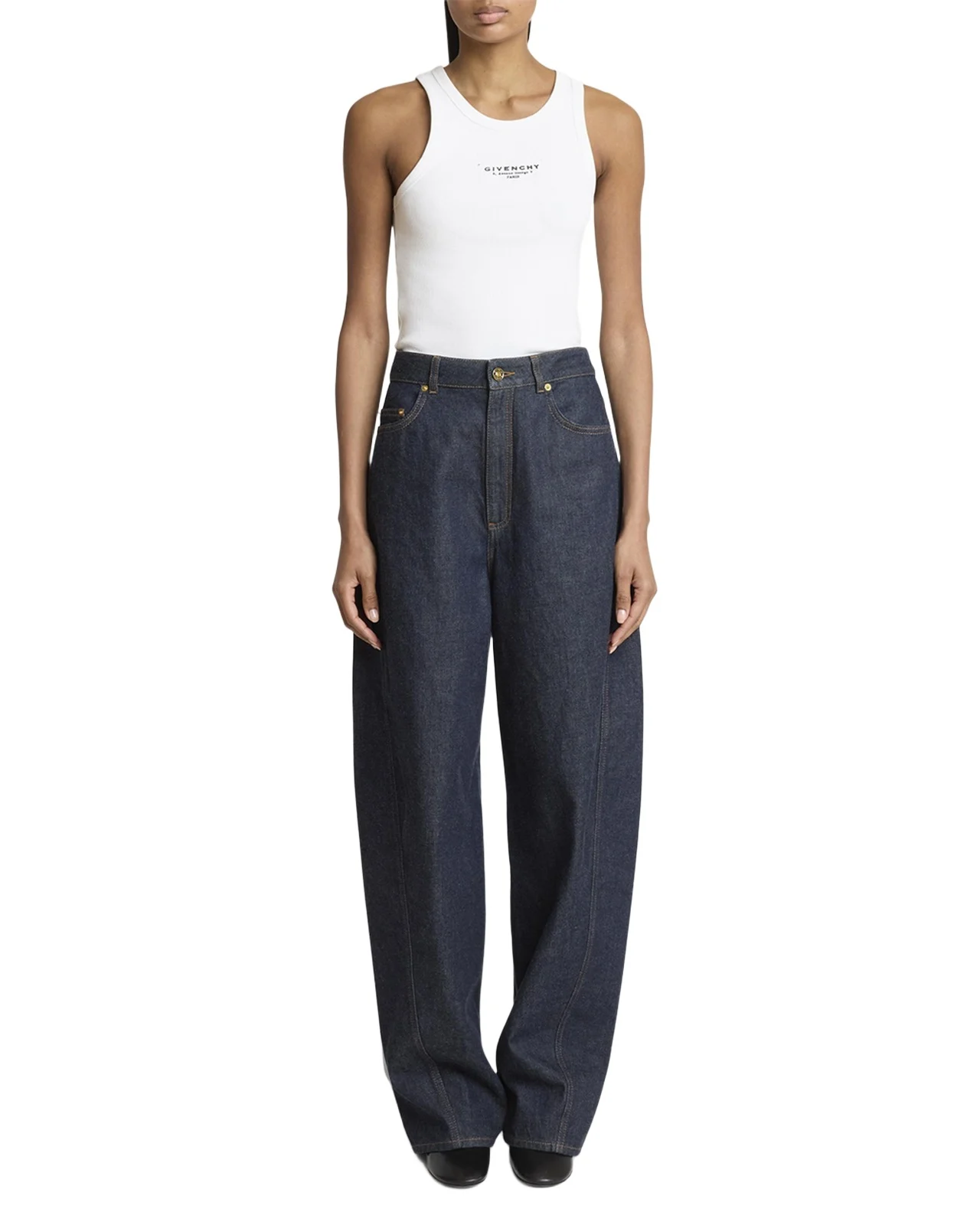 Mid-Rise Barrel-Leg Denim Cocoon Trousers Mid-Rise Barrel-Leg Denim Cocoon Trousers