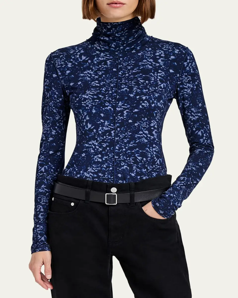 Proenza Schouler White Label Audrey Long-Sleeve Printed Jersey Top | Thumbnail 2 Proenza Schouler White Label Audrey Long-Sleeve Printed Jersey Top | Thumbnail 2