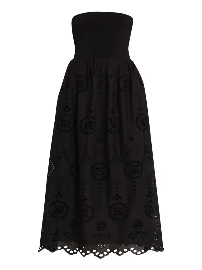 Strapless Knit Broderie Dress Strapless Knit Broderie Dress