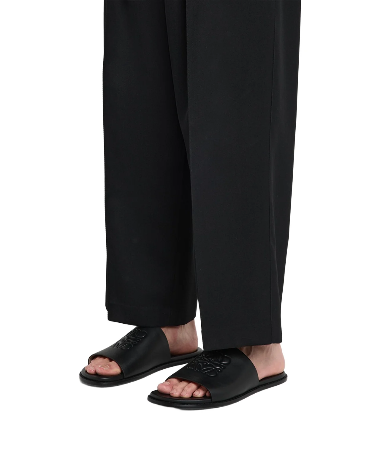 Loewe Men's Flex Anagram Soft Calfskin Slide Sandals