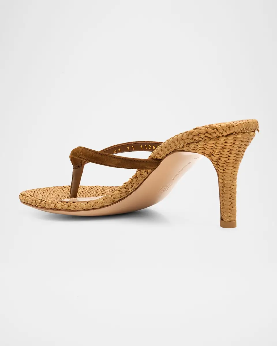 Gianvito Rossi 70mm Calypso Suede and Raffia Heeled Thong Sandals | Thumbnail 24 Gianvito Rossi 70mm Calypso Suede and Raffia Heeled Thong Sandals | Thumbnail 24