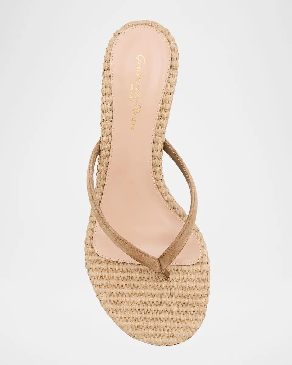 Gianvito Rossi 70mm Calypso Suede and Raffia Heeled Thong Sandals | Thumbnail 31 Gianvito Rossi 70mm Calypso Suede and Raffia Heeled Thong Sandals | Thumbnail 31
