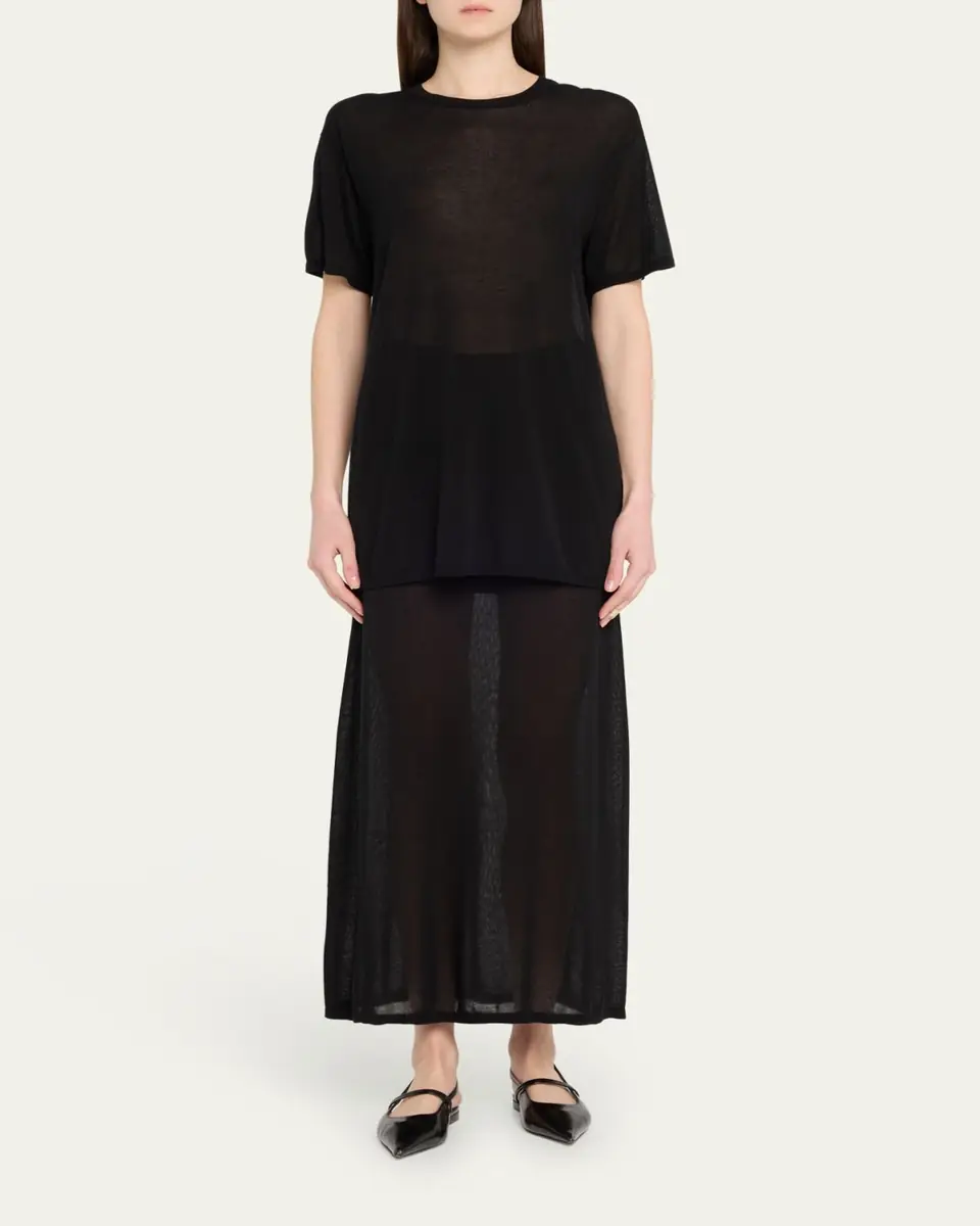 TOTEME Sheer Knit Maxi Skirt | Thumbnail 6 TOTEME Sheer Knit Maxi Skirt | Thumbnail 6