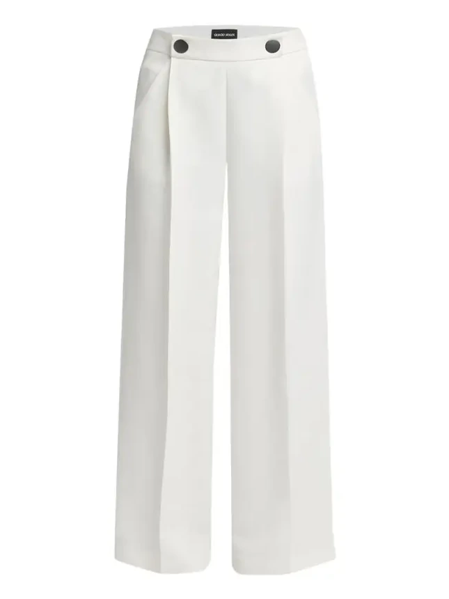 Wide Leg Silk Cady Trousers