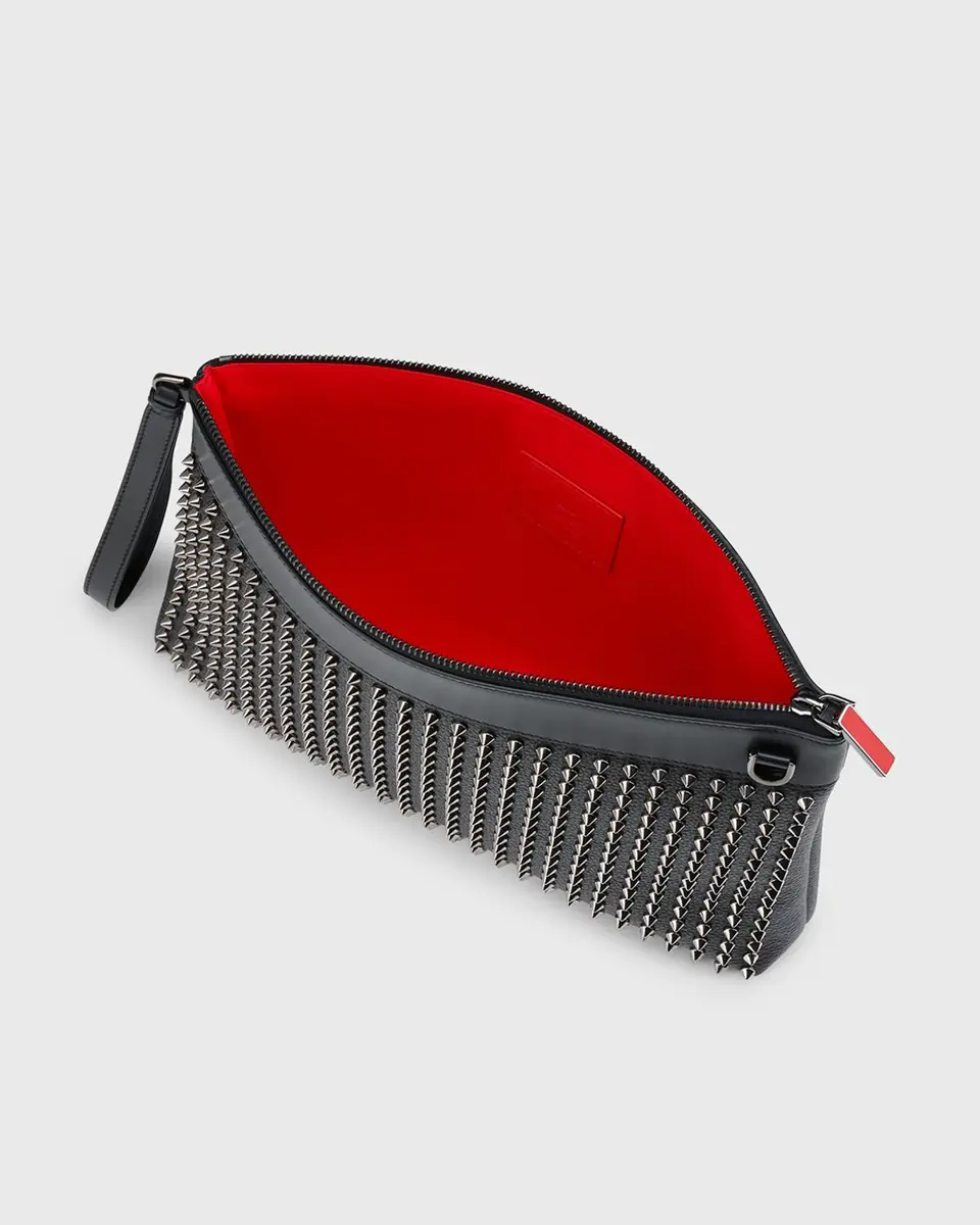 Christian Louboutin Men's Funky Suede & Leather Spike Wrist Pouch | Thumbnail 2 Christian Louboutin Men's Funky Suede & Leather Spike Wrist Pouch | Thumbnail 2
