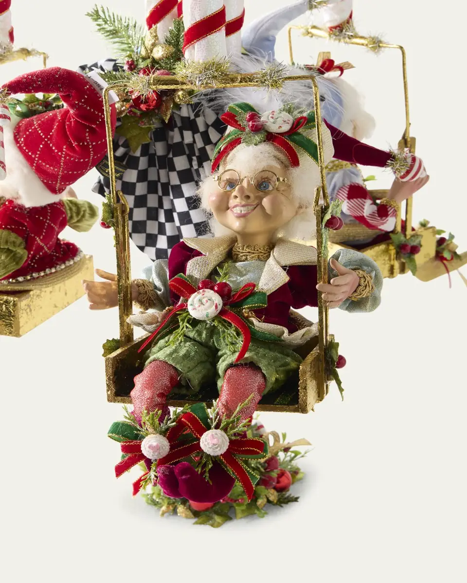 Mark Roberts Candycane Carousel with Elf Christmas Decoration | Thumbnail 2 Mark Roberts Candycane Carousel with Elf Christmas Decoration | Thumbnail 2