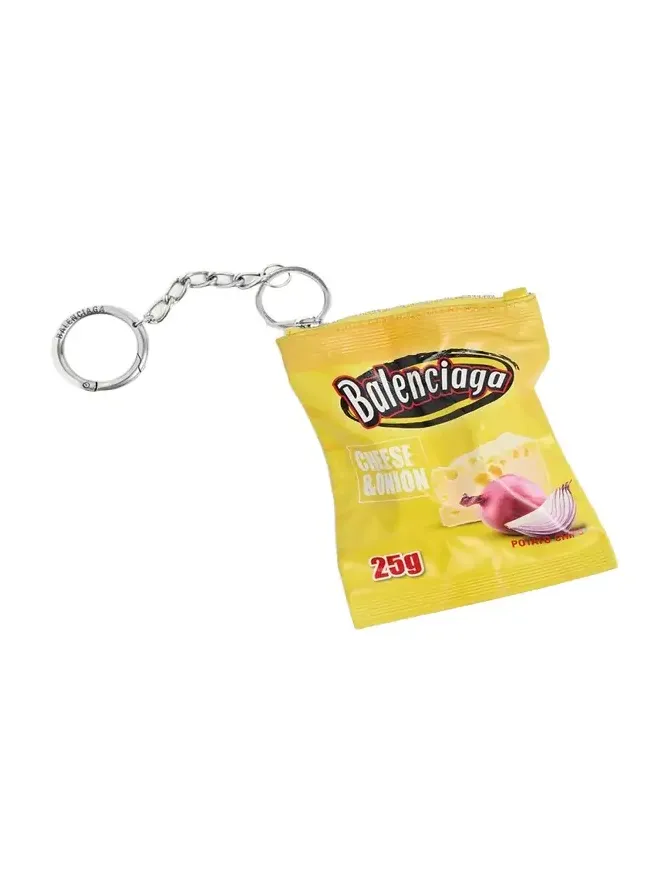 Men's Leather Keyring Chips Charm