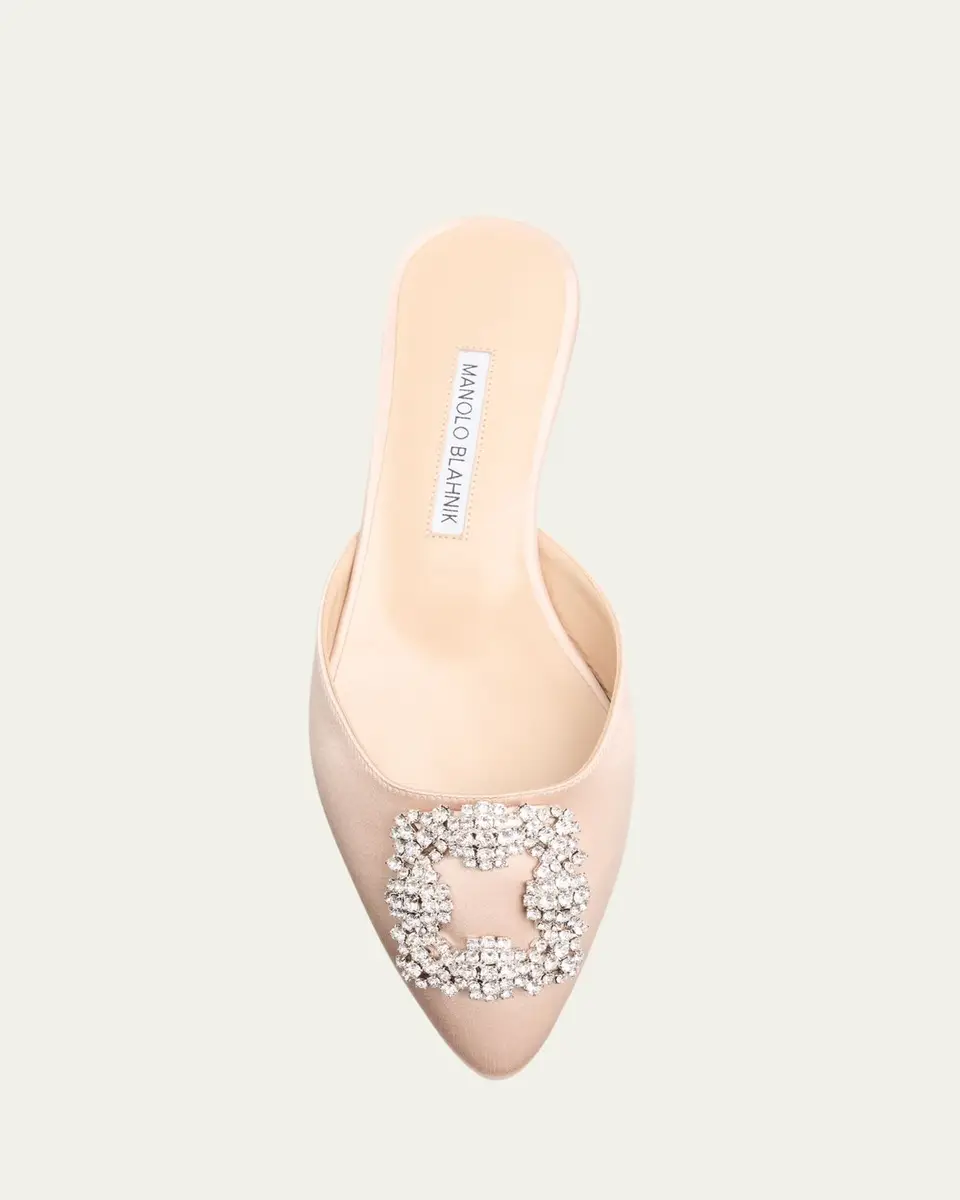 Manolo Blahnik Hangisi Satin Ballerina Flats | Thumbnail 3