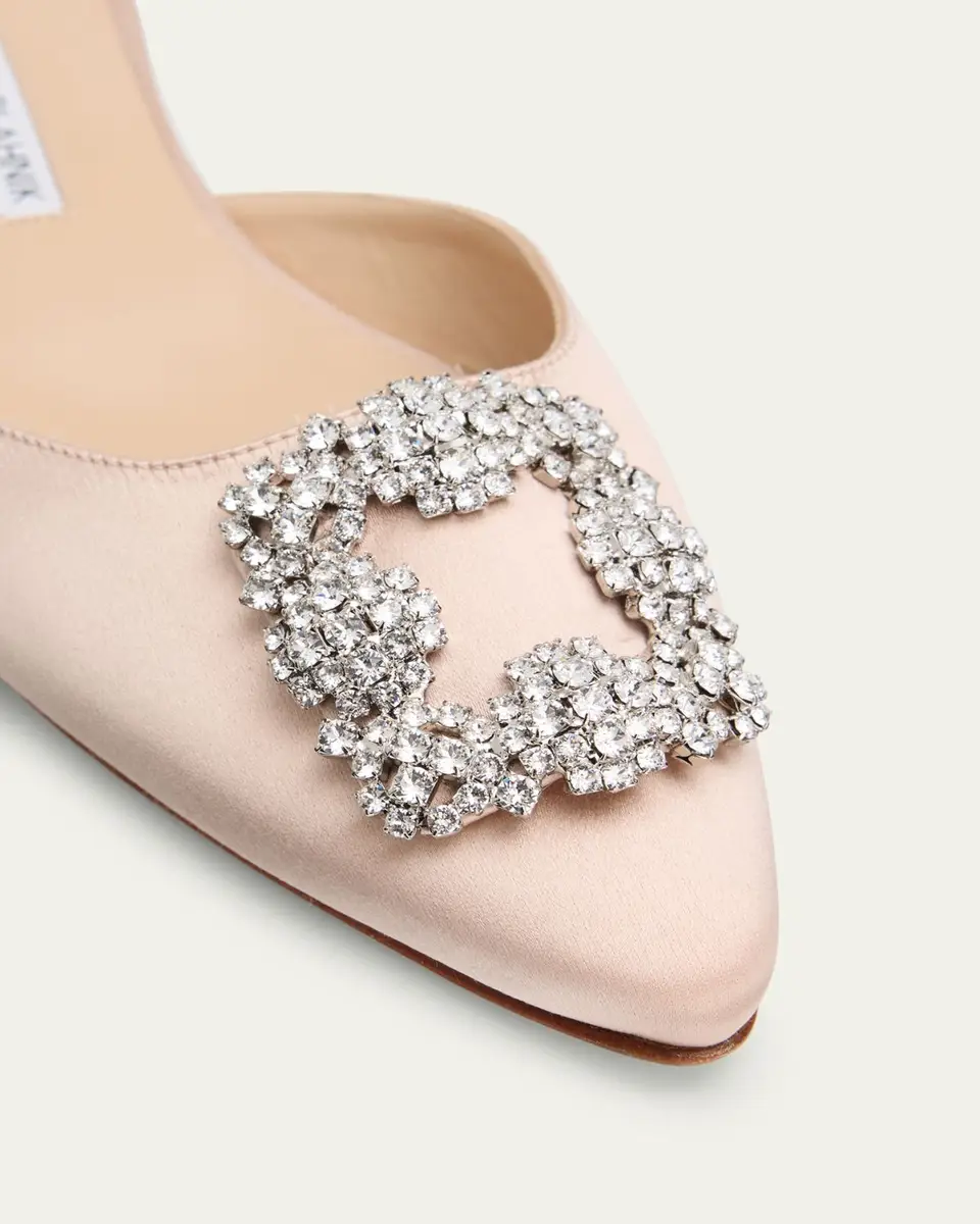 Manolo Blahnik Hangisi Satin Ballerina Flats | Thumbnail 6