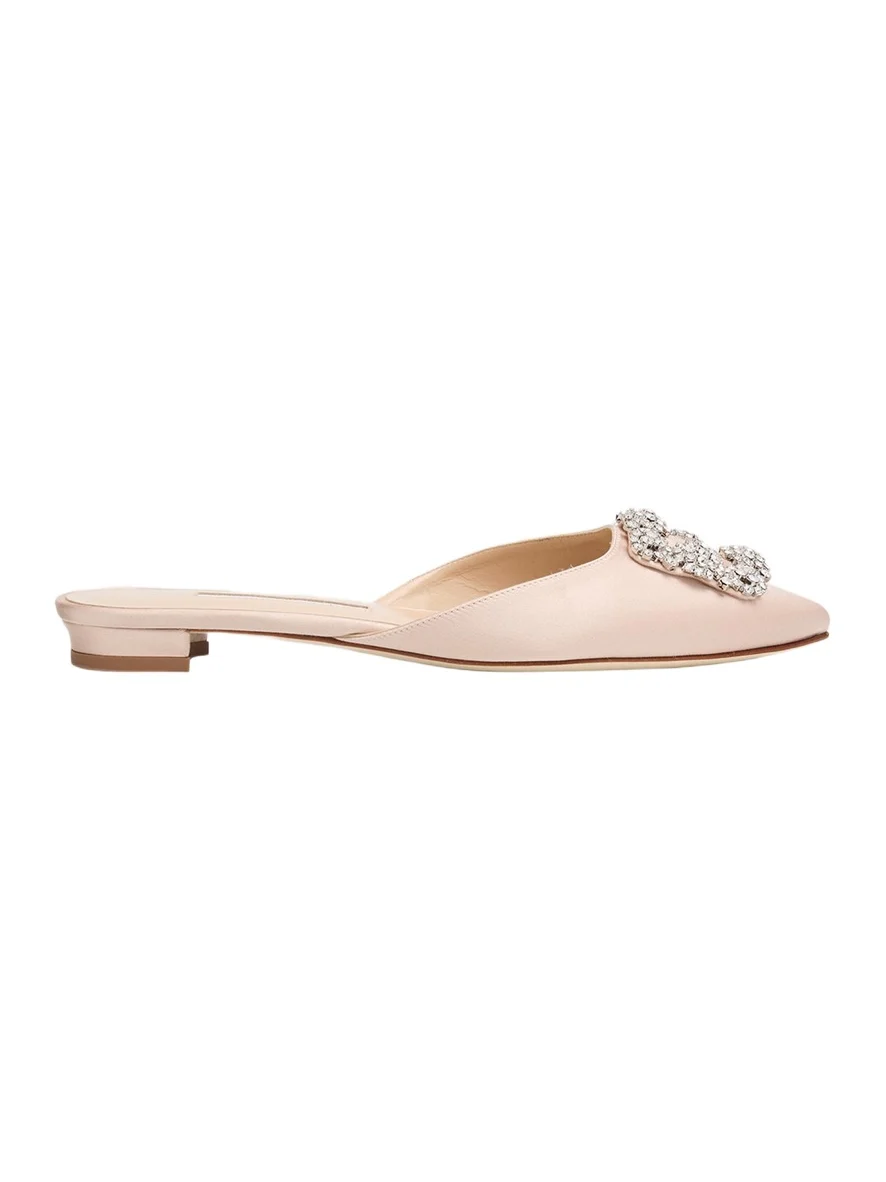 Manolo Blahnik Hangisi Satin Ballerina Flats