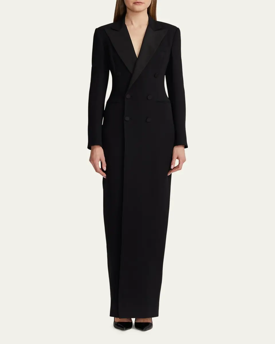 Ralph Lauren Collection Kristian Silk Tuxedo Dress | Thumbnail 2