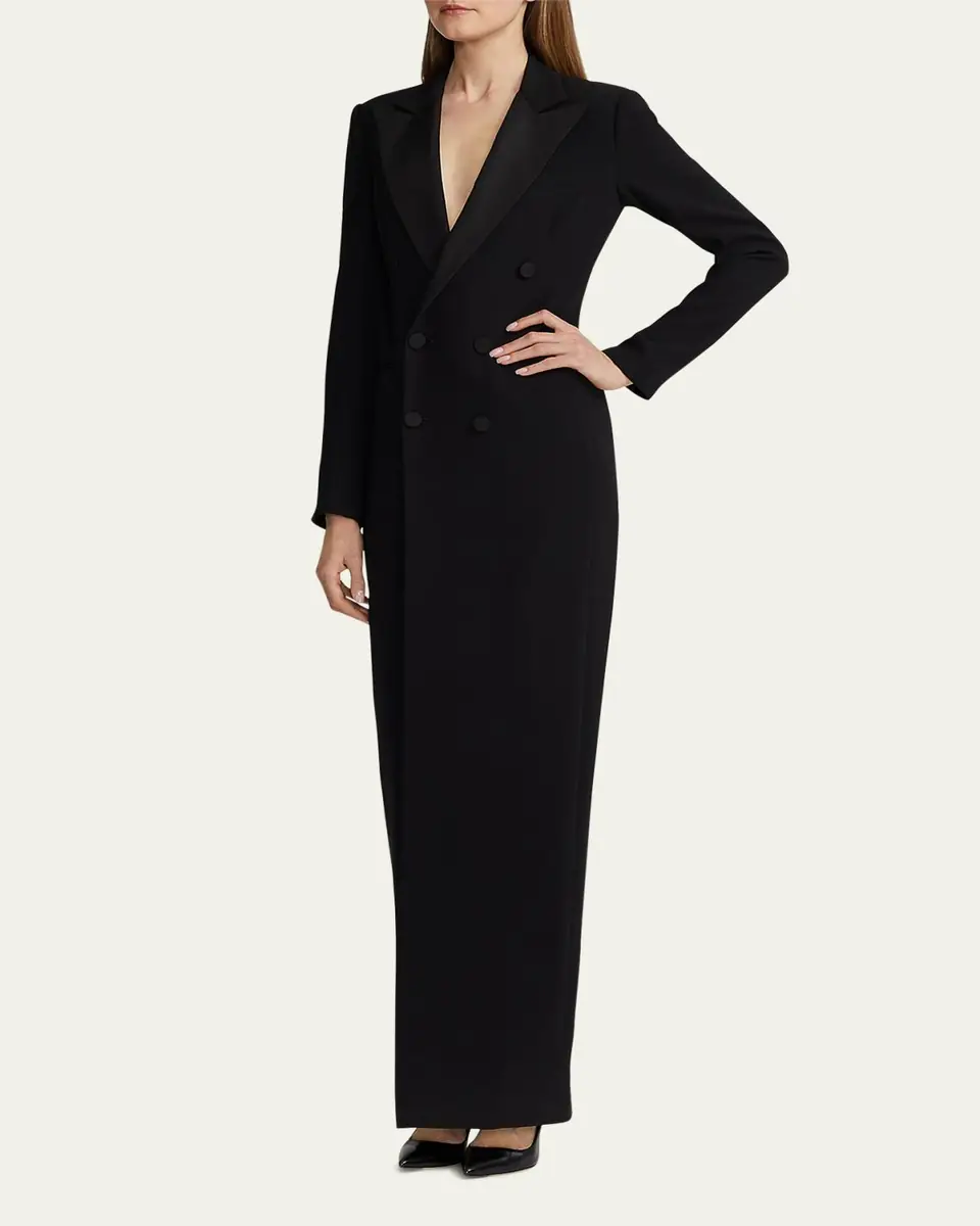 Ralph Lauren Collection Kristian Silk Tuxedo Dress | Thumbnail 4
