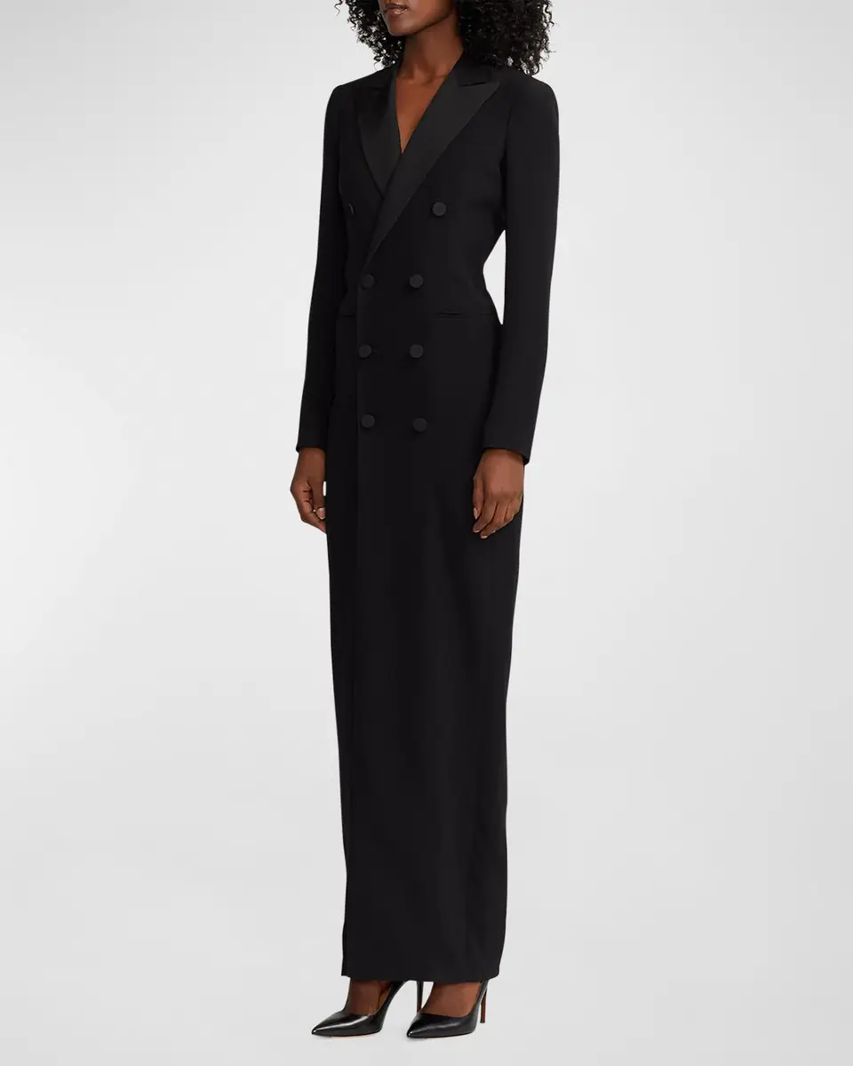 Ralph Lauren Collection Kristian Silk Tuxedo Dress | Thumbnail 7