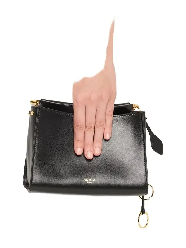 Le Click Small Square Shoulder Bag in Glossy Leather