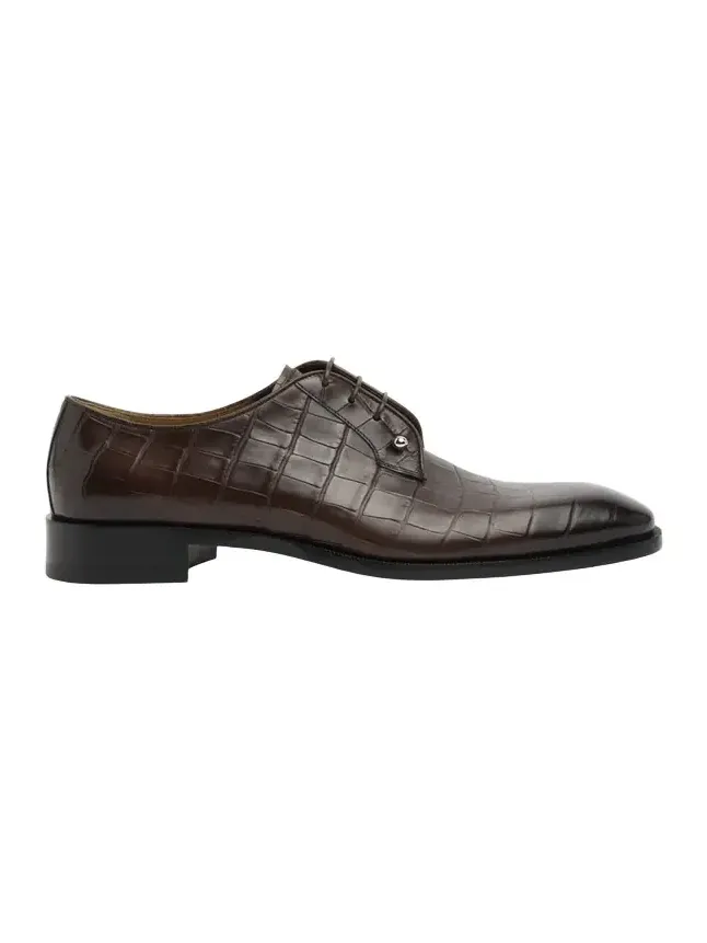 Men's Chambeliss Croc-Effect Leather Derby Shoes Men's Chambeliss Croc-Effect Leather Derby Shoes