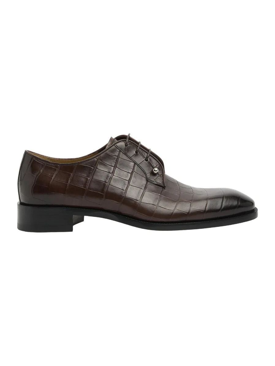 Men's Chambeliss Croc-Effect Leather Derby Shoes Men's Chambeliss Croc-Effect Leather Derby Shoes