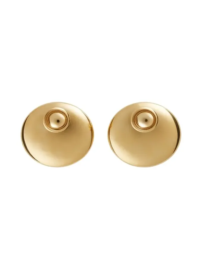 Concave 18K Gold-Finish Sterling Silver Bird Earrings